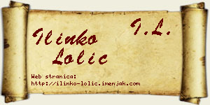 Ilinko Lolić vizit kartica